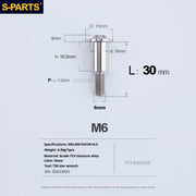 S-PARTS A3 M6 Umbrella Head Step Bolts — Titanium — 36 Specifications — L30 D15 step screws D10 H16.5