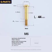 S-PARTS A3 M6 Umbrella Head Step Bolts — Gold — 36 Specifications — L44 D15 step screws D7.8 H29