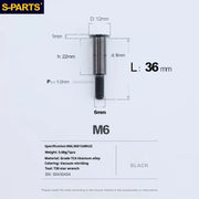 S-PARTS A3 M6 Umbrella Head Step Bolts — Black — 36 Specifications — L36 D12 step screws D8 H22