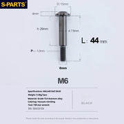 S-PARTS A3 M6 Umbrella Head Step Bolts — Black — 36 Specifications — L44 D15 step screws D7.8 H29