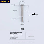 S-PARTS A3 M6 Umbrella Head Step Bolts — Titanium — 36 Specifications — L44 D15 step screws D7.8 H29