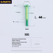 S-PARTS A3 M6 Umbrella Head Step Bolts — Green — 36 Specifications — L44 D15 step screws D7.8 H29