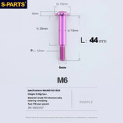 S-PARTS A3 M6 Umbrella Head Step Bolts — Purple — 36 Specifications — L44 D15 step screws D7.8 H29