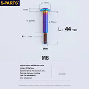 S-PARTS A3 M6 Umbrella Head Step Bolts — Blue — 36 Specifications — L44 D15 step screws D7.8 H29