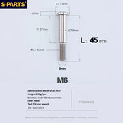 S-PARTS A3 M6 Umbrella Head Step Bolts — Titanium — 36 Specifications — L45 D13 step screws D7.9 H27