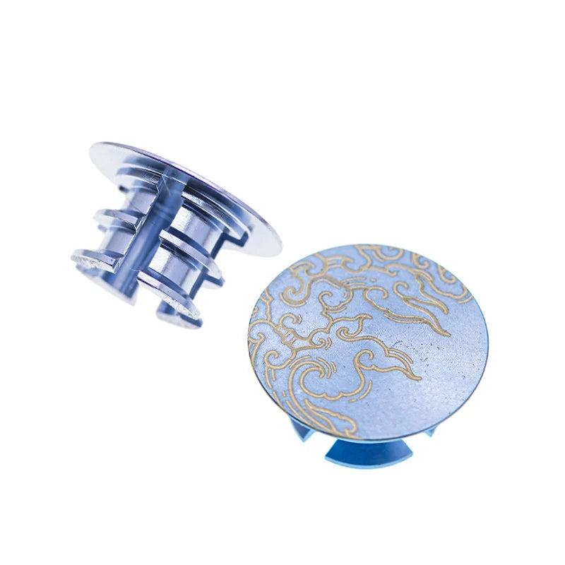 CNC Aluminum Titanium Handlebar End Plugs — 4.2g Road MTB Folding Bike Compatible — Royal Blue Auspicious Cloud Pair 4.2g