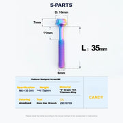 S-PARTS M6 Titanium Seatpost Step-Down Bolt & Nut Kit — 22 / 30 / 35 / 40mm — Candy / 35mm