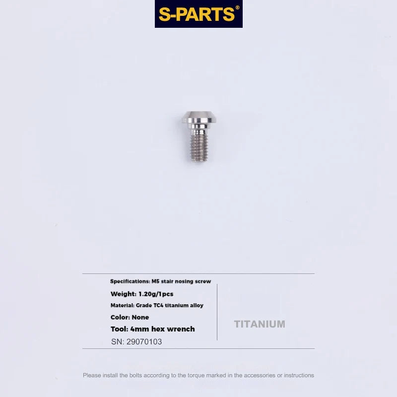S-PARTS Titanium Cable Tension Bolts — M5/M6 — Derailleur & Brake — M5 Stepped Cable Tension Bolt