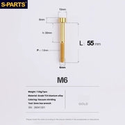 S-PARTS M6 Titanium Stem & Caliper Bolts — 30–70mm — 5mm Hex — L55mm / Gold