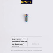 S-PARTS Titanium Cable Tension Bolts — M5/M6 — Derailleur & Brake — M5 Post Head Cable Tension Bolt / Rainbow