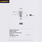 S-PARTS Titanium Cable Tension Bolts — M5/M6 — Derailleur & Brake — M6 Post Head Cable Tension Bolt