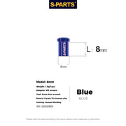 S-PARTS Titanium C-Clamp Fixing Nuts — 8–40mm — For M6 Bolts — 8mm / Blue