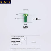 S-PARTS Titanium Cable Tension Bolts — M5/M6 — Derailleur & Brake — M6 Umbrella Head Cable Tension Bolt / Green