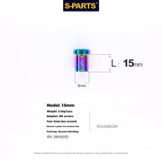 S-PARTS Titanium C-Clamp Fixing Nuts — 8–40mm — For M6 Bolts — 15mm / Rainbow