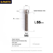 S-PARTS A2 M6 TC4 Titanium Bolts — 10–55mm — Multiple Colors — L55mm