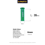 S-PARTS Titanium C-Clamp Fixing Nuts — 8–40mm — For M6 Bolts — 35mm / Green