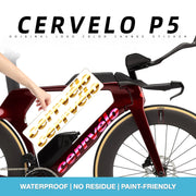 2026 Cervélo P5 TT Triathlon Frame Logo Decals | Waterproof Overlay Kit