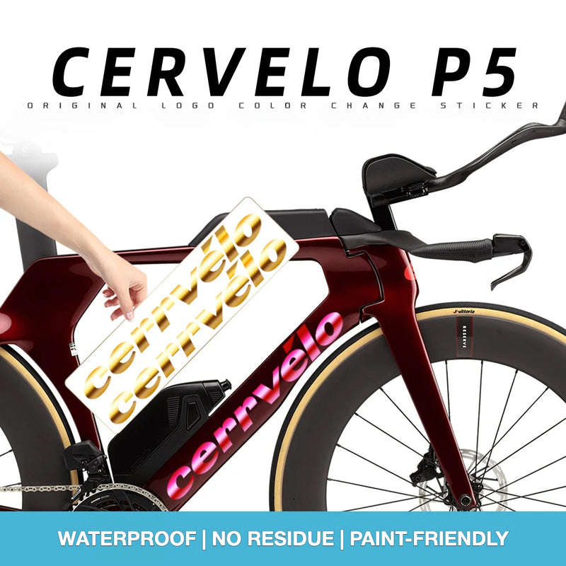 2026 Cervélo P5 TT Triathlon Frame Logo Decals | Waterproof Overlay Kit