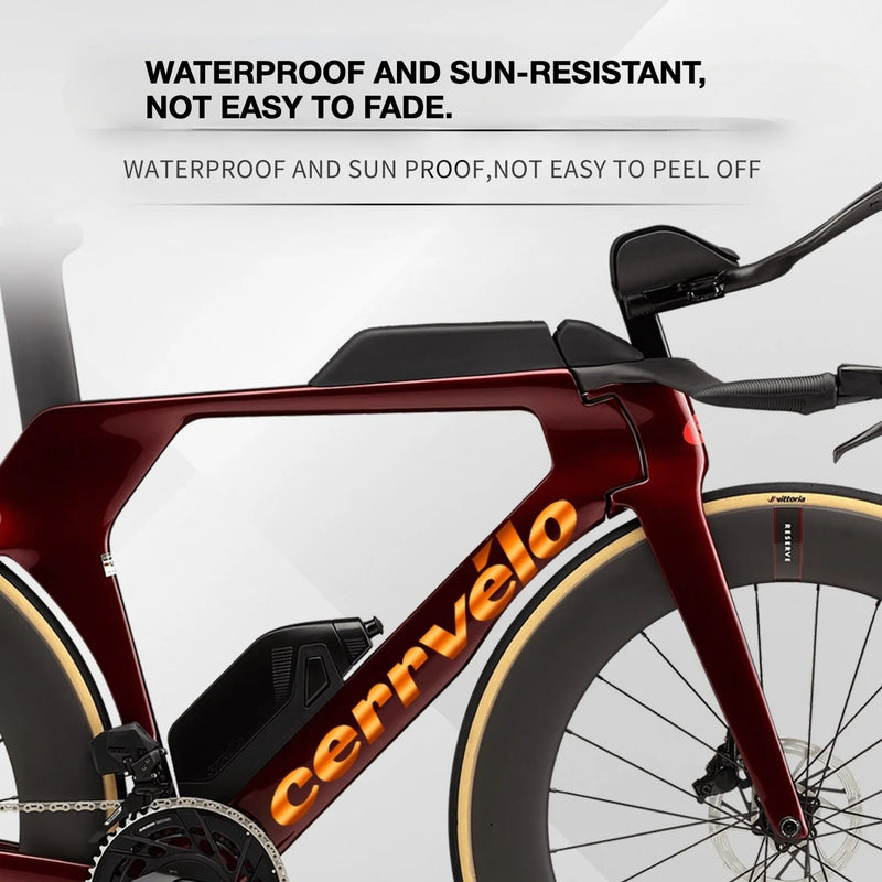 2026 Cervélo P5 TT Triathlon Frame Logo Decals | Waterproof Overlay Kit - Detail 5