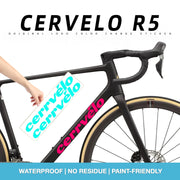 2026 Cervélo R5 Road Bike Frame Logo Decals | Waterproof Overlay Kit