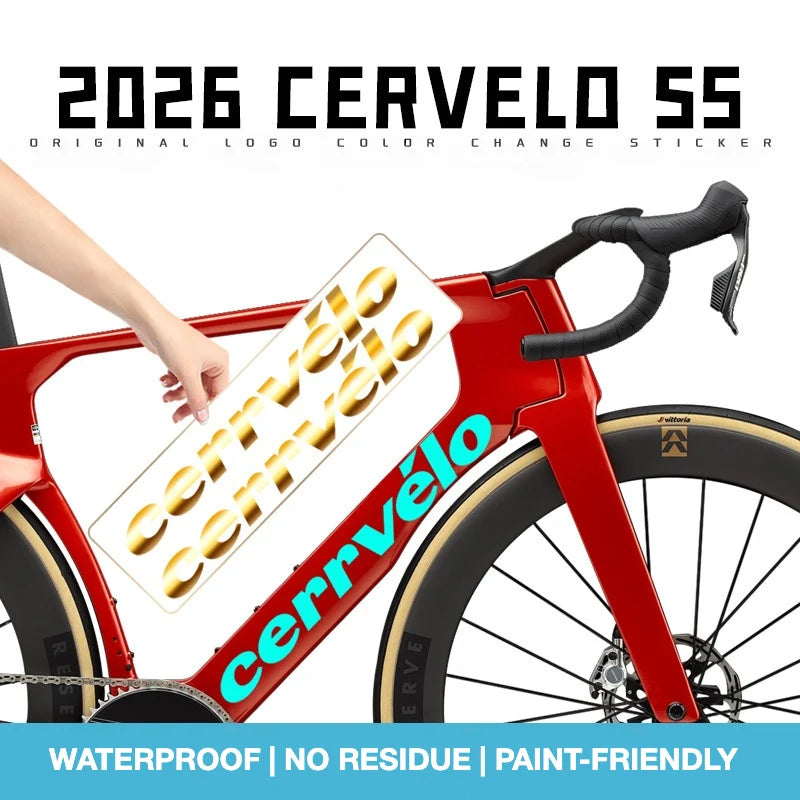 2026 Cervélo S5 Frame Logo Decals | Waterproof OEM-Style Stickers