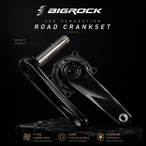 BIGROCK Gen 3 Carbon Crankset with 24mm Titanium Spindle