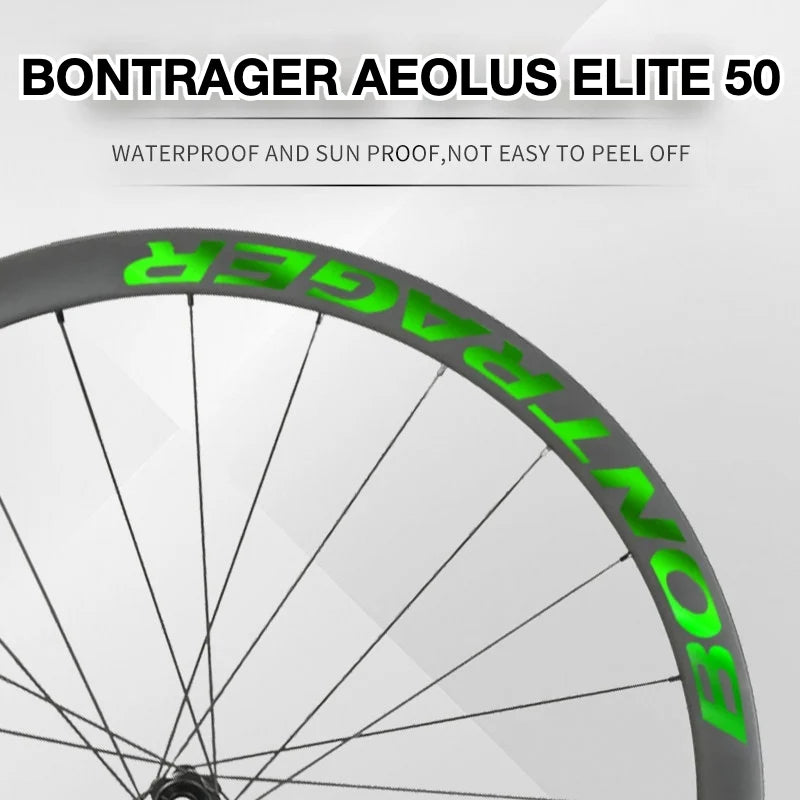 Bontrager Aeolus ELITE 50 Wheel Decal Sticker Kit | TREK Carbon Road Bike Rim Decals | Custom Upgrade - Detail 2