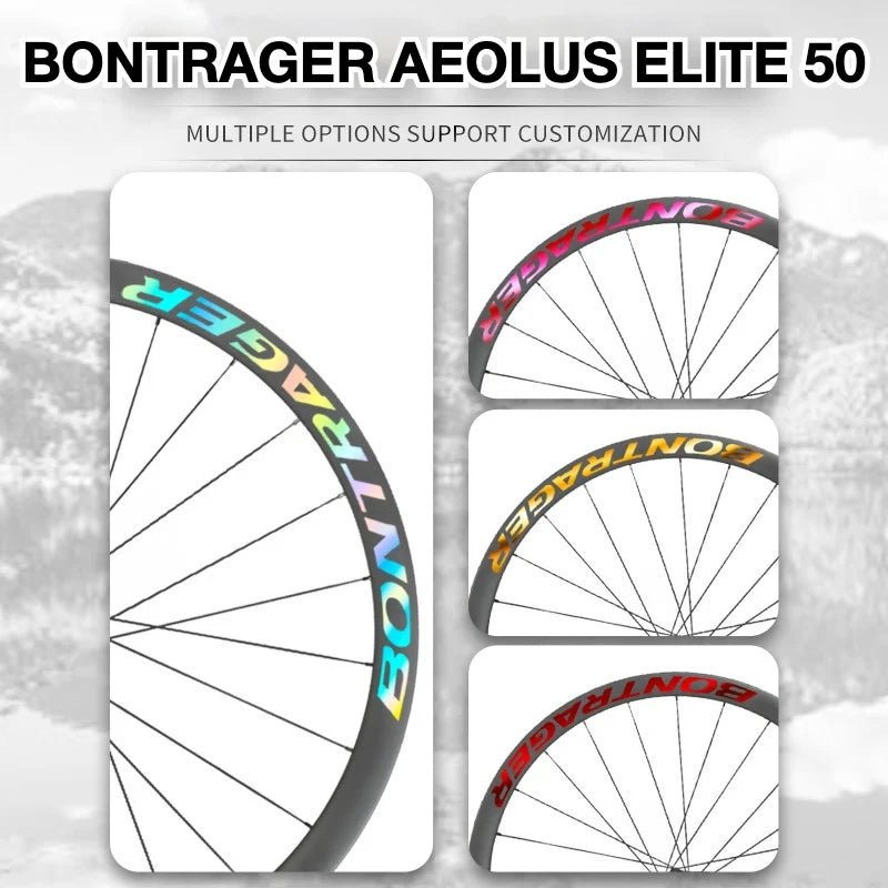Bontrager Aeolus ELITE 50 Wheel Decal Sticker Kit | TREK Carbon Road Bike Rim Decals | Custom Upgrade - Detail 3
