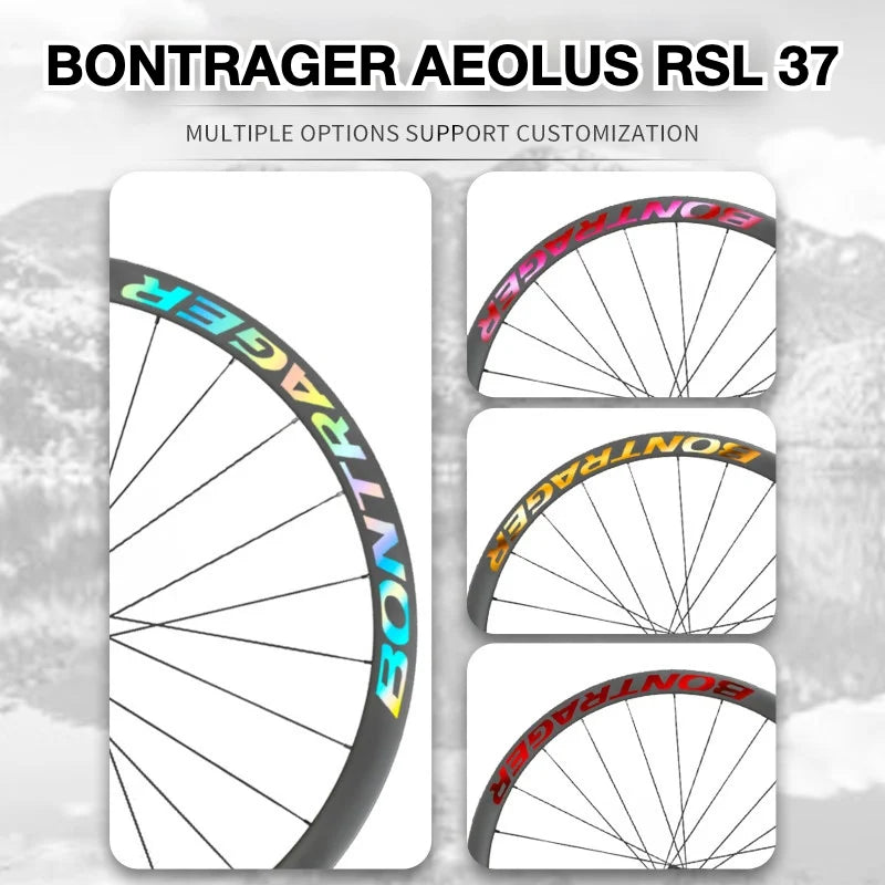 Bontrager Aeolus RSL 37 Wheel Decal Kit | Carbon Road Bike Rim Sticker Set | Custom Upgrade - Detail 2