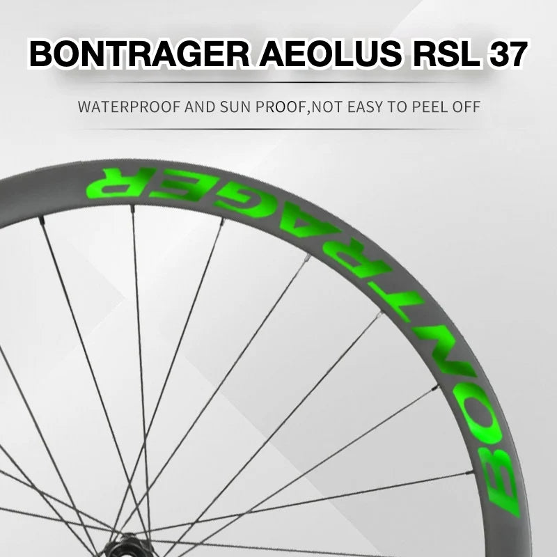 Bontrager Aeolus RSL 37 Wheel Decal Kit | Carbon Road Bike Rim Sticker Set | Custom Upgrade - Detail 3