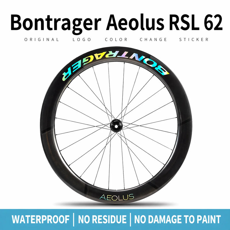 Bontrager Aeolus RSL 62 Decal Stickers | Custom Carbon Rim Decals | Waterproof Vinyl for Trek Road Bike