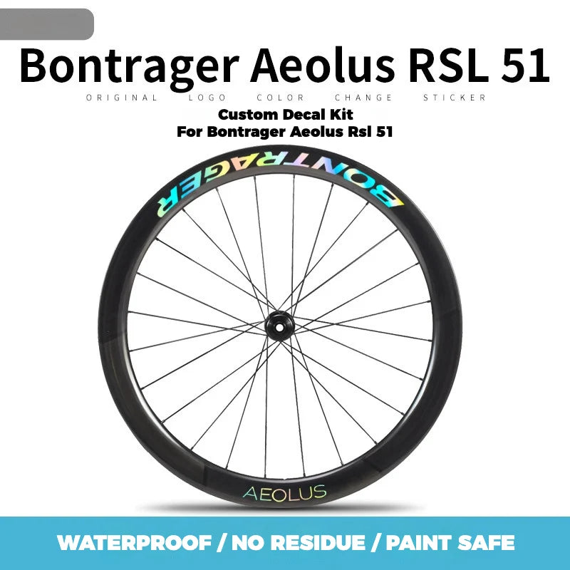 Bontrager Aeolus RSL 51 Decal Stickers — Trek Carbon Wheelset Rim Decals — Waterproof Vinyl