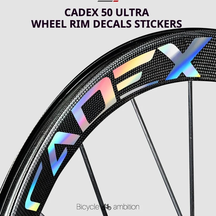 CADEX 50 Ultra Wheel Rim Decal Stickers — Carbon Wheelset Color Change Vinyl — Waterproof / UV Resistant — Multi-Color