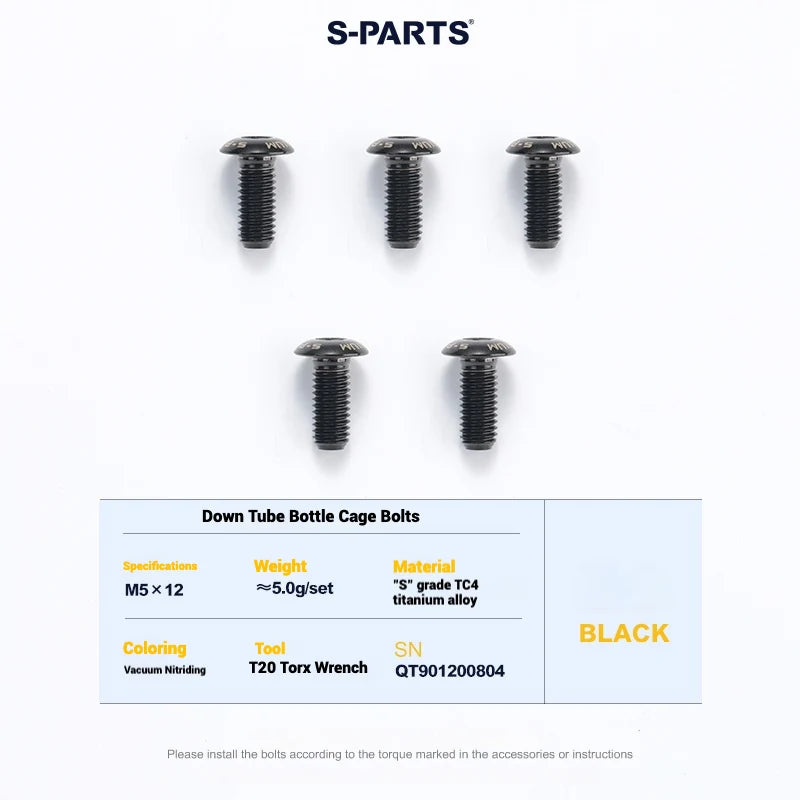 S-PARTS Cervélo S5 Titanium Bolt Kit | Full Frame Lightweight Upgrade Set | CNC TC4 Ti Bolts for Cervélo S5 - Detail 6