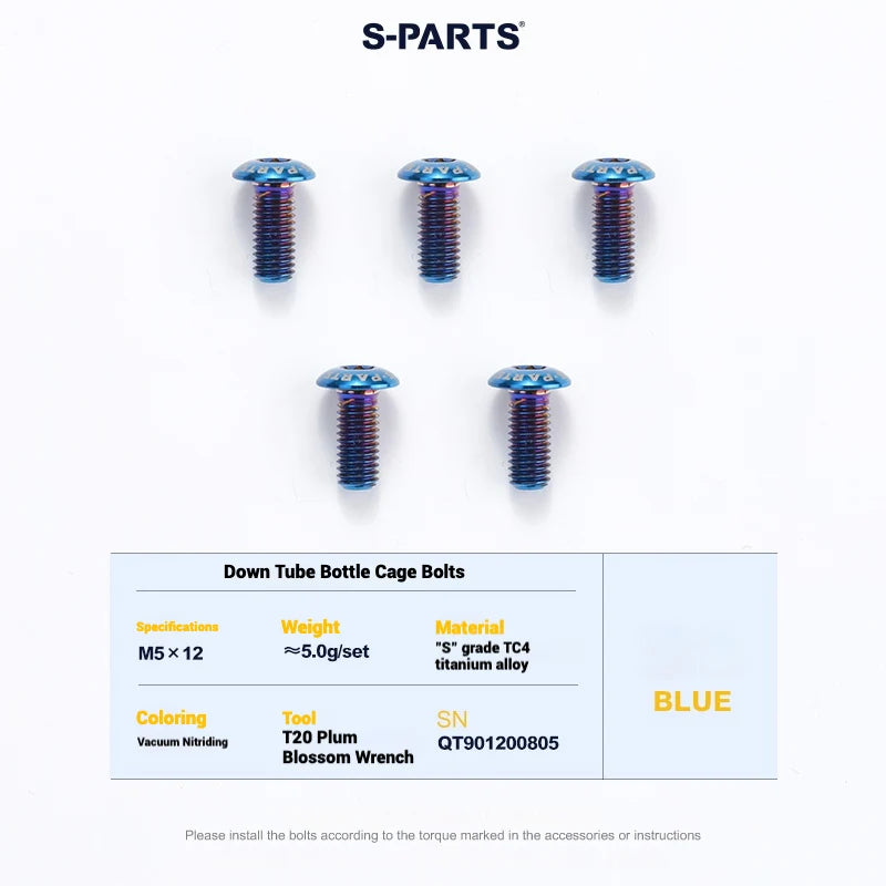 S-PARTS Cervélo S5 Titanium Bolt Kit | Full Frame Lightweight Upgrade Set | CNC TC4 Ti Bolts for Cervélo S5 - Detail 7