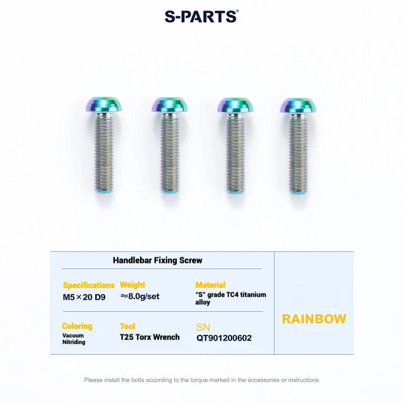 S-PARTS Cervélo S5 Titanium Bolt Kit | Full Frame Lightweight Upgrade Set | CNC TC4 Ti Bolts for Cervélo S5 - Detail 105