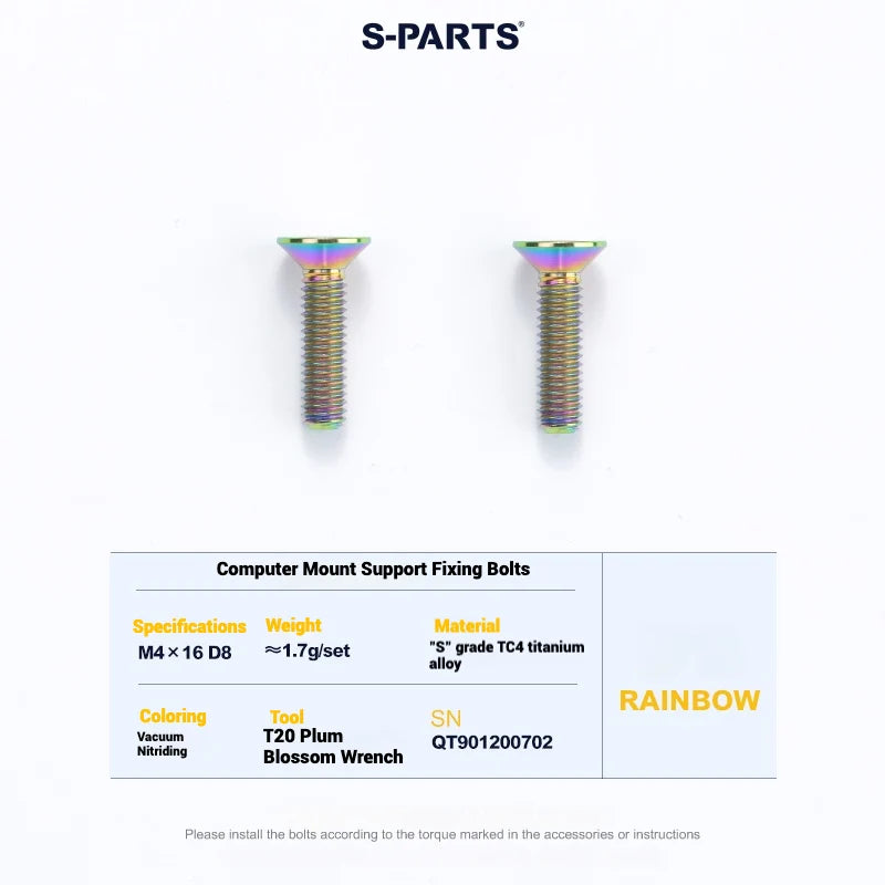 S-PARTS Cervélo S5 Titanium Bolt Kit | Full Frame Lightweight Upgrade Set | CNC TC4 Ti Bolts for Cervélo S5 - Detail 114