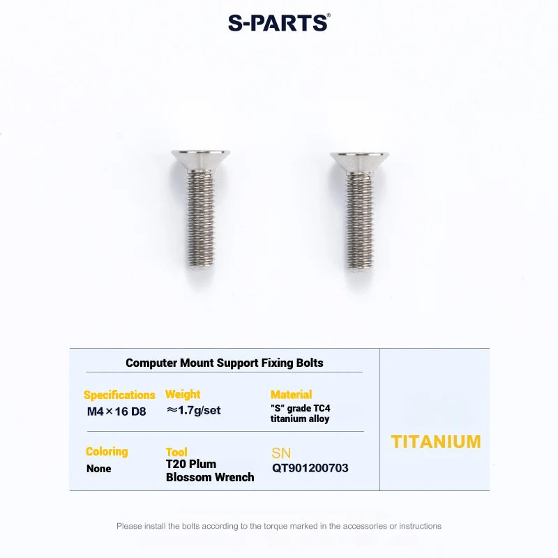 S-PARTS Cervélo S5 Titanium Bolt Kit | Full Frame Lightweight Upgrade Set | CNC TC4 Ti Bolts for Cervélo S5 - Detail 115