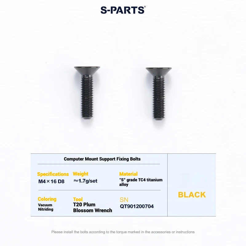 S-PARTS Cervélo S5 Titanium Bolt Kit | Full Frame Lightweight Upgrade Set | CNC TC4 Ti Bolts for Cervélo S5 - Detail 116