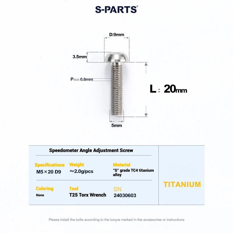 S-PARTS Cervélo S5 Titanium Bolt Kit | Full Frame Lightweight Upgrade Set | CNC TC4 Ti Bolts for Cervélo S5 - Detail 124