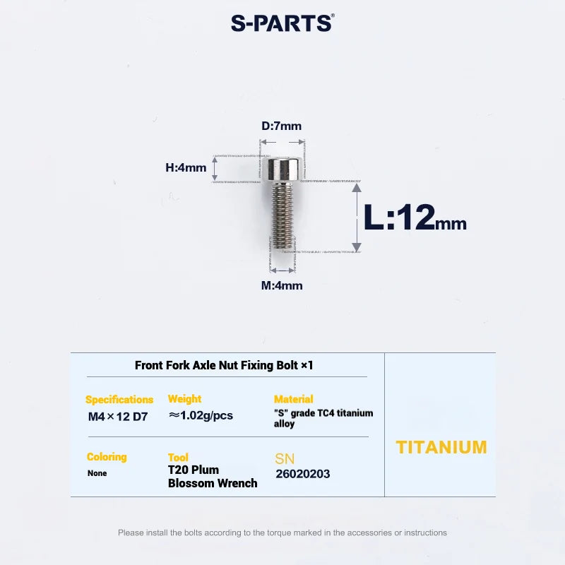 S-PARTS Cervélo S5 Titanium Bolt Kit | Full Frame Lightweight Upgrade Set | CNC TC4 Ti Bolts for Cervélo S5 - Detail 13