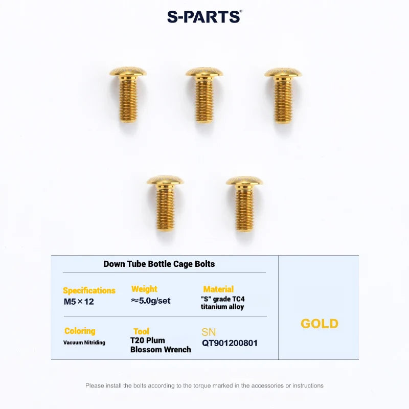 S-PARTS Cervélo S5 Titanium Bolt Kit | Full Frame Lightweight Upgrade Set | CNC TC4 Ti Bolts for Cervélo S5 - Detail 139