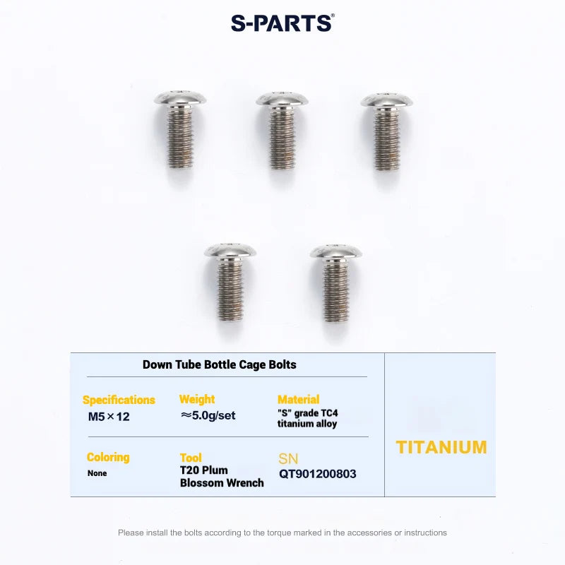 S-PARTS Cervélo S5 Titanium Bolt Kit | Full Frame Lightweight Upgrade Set | CNC TC4 Ti Bolts for Cervélo S5 - Detail 141