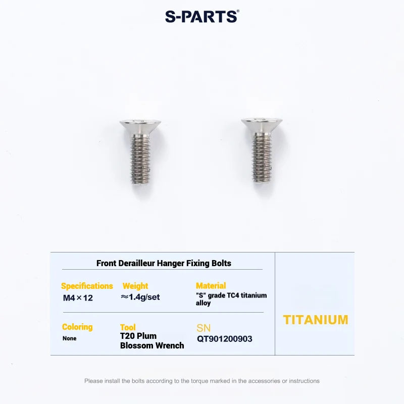 S-PARTS Cervélo S5 Titanium Bolt Kit | Full Frame Lightweight Upgrade Set | CNC TC4 Ti Bolts for Cervélo S5 - Detail 16