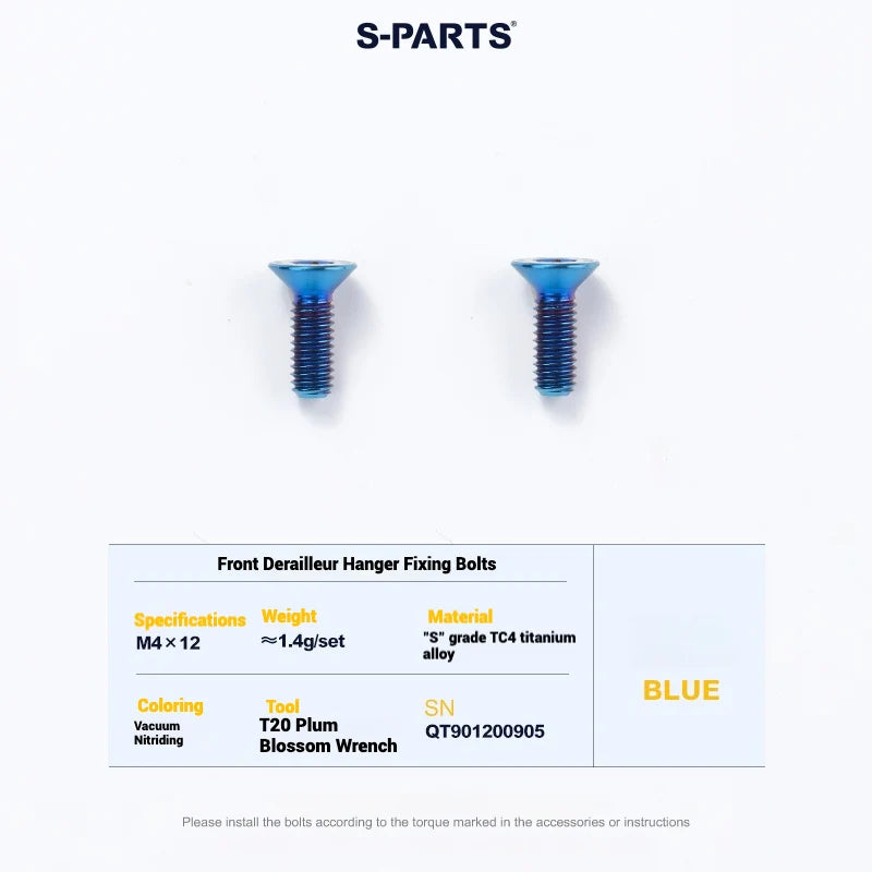 S-PARTS Cervélo S5 Titanium Bolt Kit | Full Frame Lightweight Upgrade Set | CNC TC4 Ti Bolts for Cervélo S5 - Detail 18