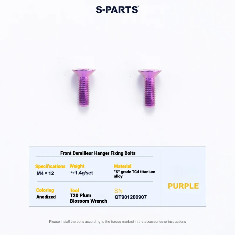 S-PARTS Cervélo S5 Titanium Bolt Kit | Full Frame Lightweight Upgrade Set | CNC TC4 Ti Bolts for Cervélo S5 - Detail 22