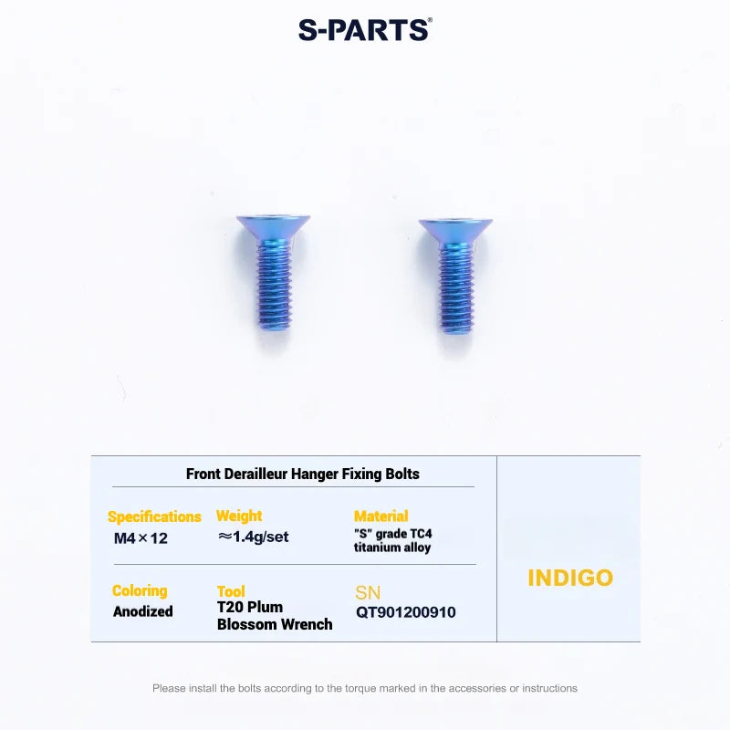 S-PARTS Cervélo S5 Titanium Bolt Kit | Full Frame Lightweight Upgrade Set | CNC TC4 Ti Bolts for Cervélo S5 - Detail 24