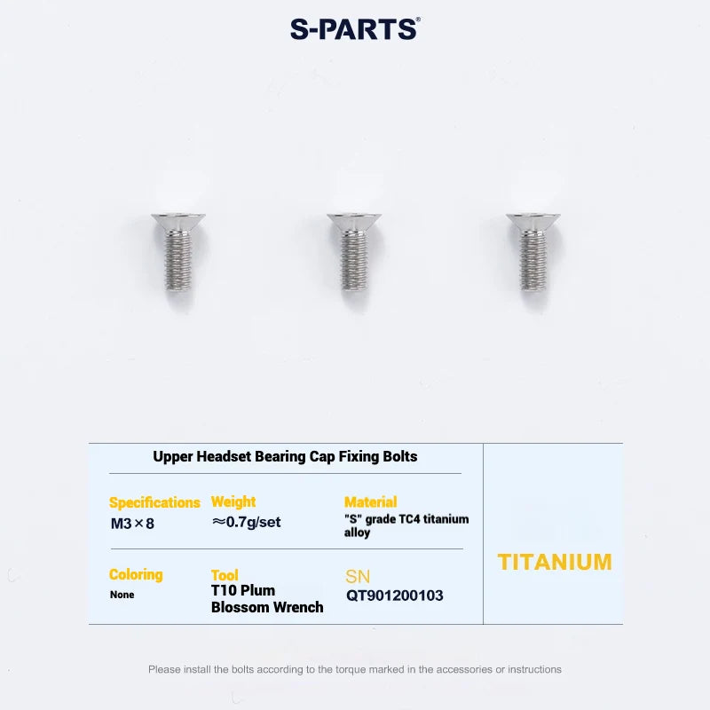 S-PARTS Cervélo S5 Titanium Bolt Kit | Full Frame Lightweight Upgrade Set | CNC TC4 Ti Bolts for Cervélo S5 - Detail 30