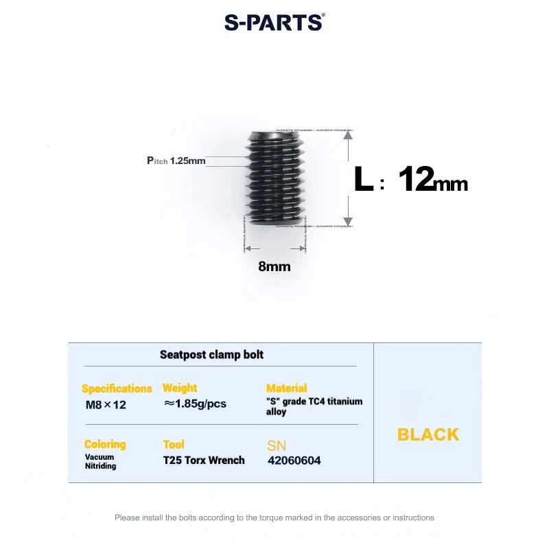 S-PARTS Cervélo S5 Titanium Bolt Kit | Full Frame Lightweight Upgrade Set | CNC TC4 Ti Bolts for Cervélo S5 - Detail 33