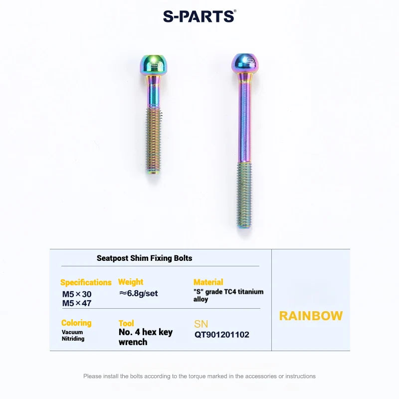 S-PARTS Cervélo S5 Titanium Bolt Kit | Full Frame Lightweight Upgrade Set | CNC TC4 Ti Bolts for Cervélo S5 - Detail 46